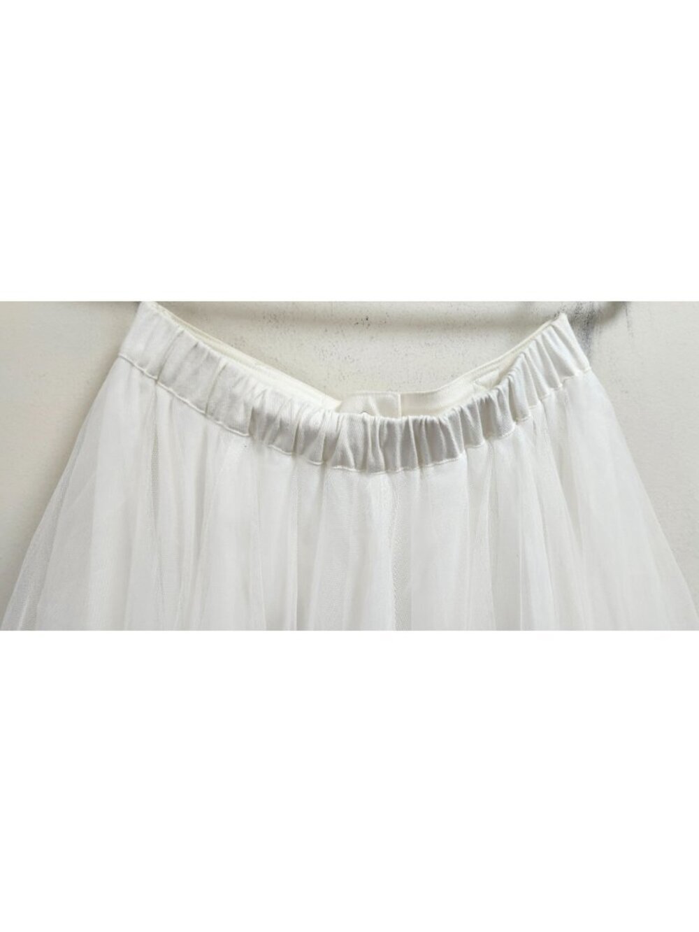 White Tulle Maxi Skirt Buckle Waist Layered Mesh Fairy Grunge Cottagecore S - Picture 8 of 15